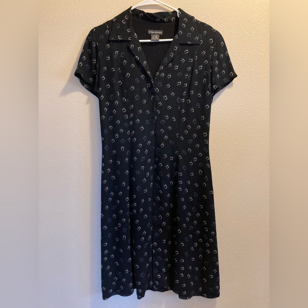 New Banana Republic Button Down Geometric Print Dress Size 4